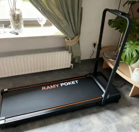 RAMYPOKET Treadmill For Home Use Foldable With Incline 12% App Control & Three Window LED Display 1-12km/h 150kg Compact Walking Pad photo review