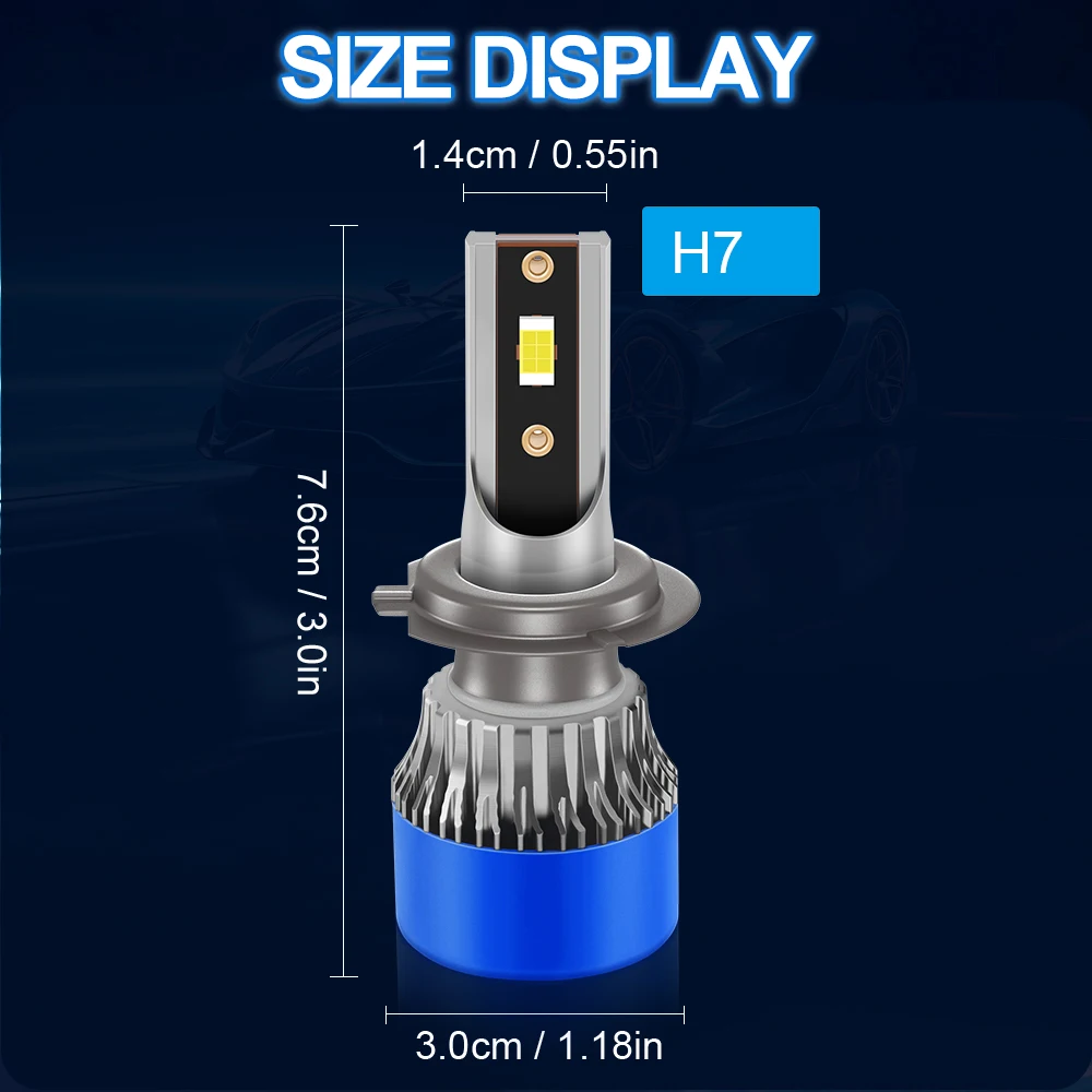 2PCS H7 Auto LED Scheinwerfer Ersatz Lampen 20000LM Hohe Lumen Canbus Fehler Kostenloser 6000K Auto licht interne stick LED Scheinwerfer