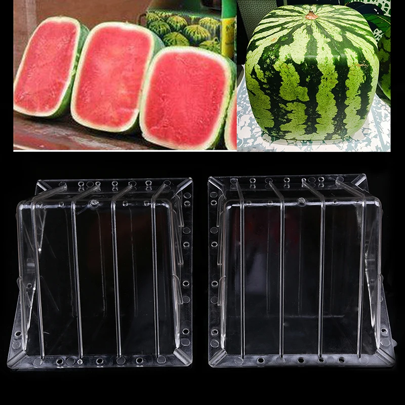 Watermelon Shaping Mold Square Eco-friendly No Deformation Plastic Heart Shape Transparent Growth Forming Mold Fruit Nursery Pot