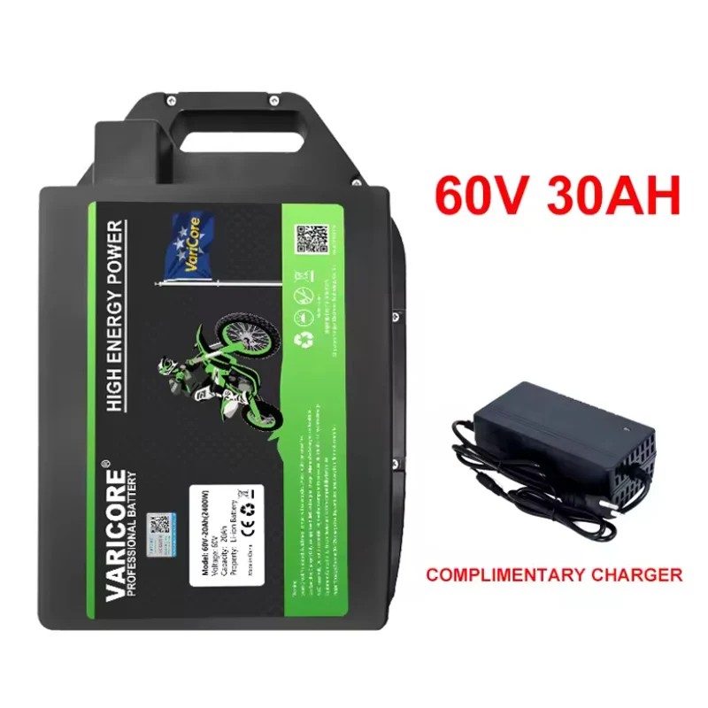 VariCore 60V 20ah 30ah 16 strings Waterdichte lithiumbatterij 18650 CELL 500w-2400W Ingebouwde BMS-bescherming