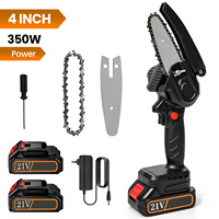4-Inch Manual Electric Chain Saw Cordless Rechargeable Handheld Garden Wood Baking And housing Chain Saw 21V Battery Power Tool