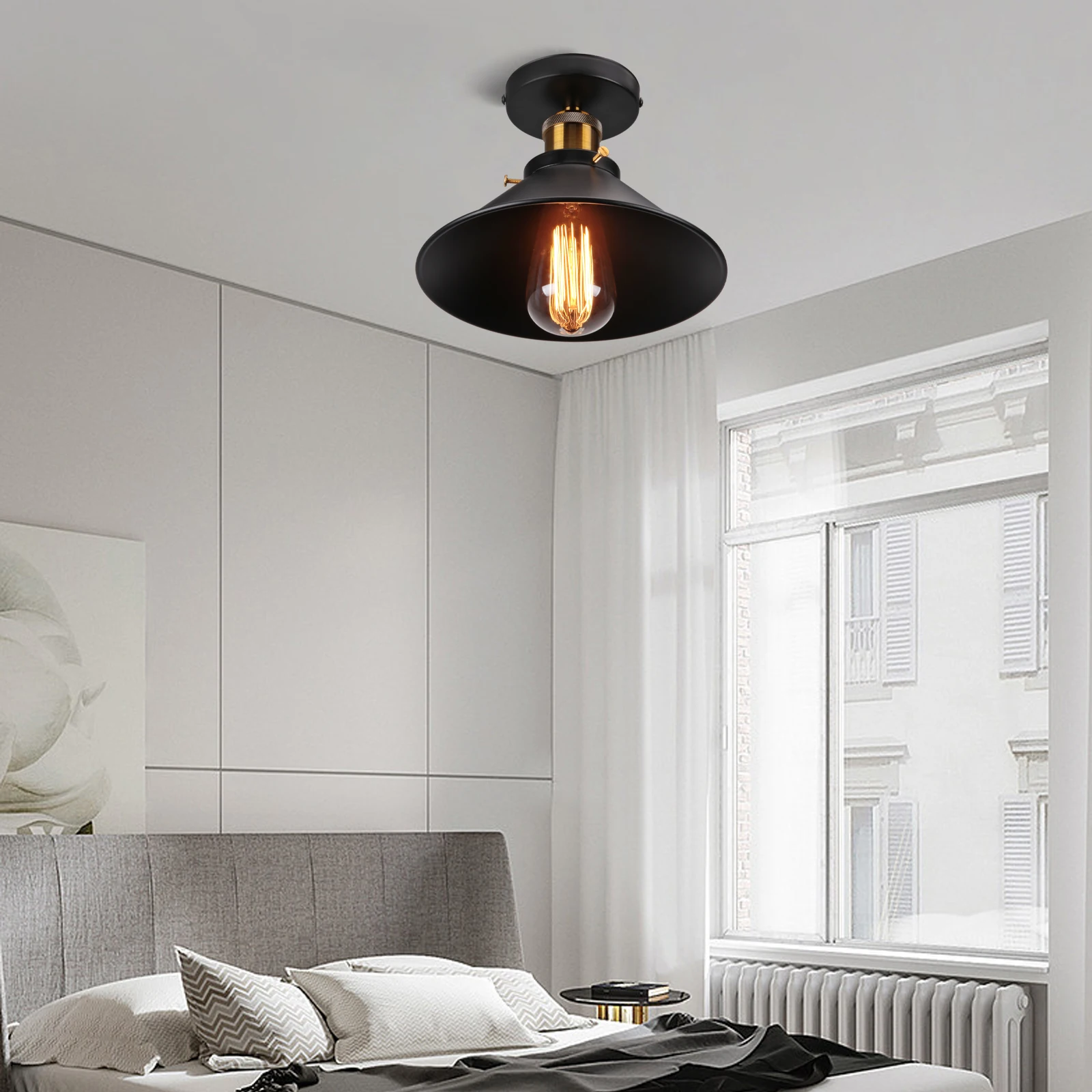 Vintage Retro Loft Wall Light Industrial Wall Lamps Bedside Lamp Shade E27 LED Wall Sconce Modern Indoor Home Lighting Fixture