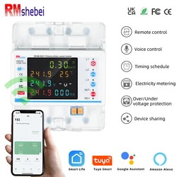 RMshebei 3-Phase 4-Wire Tuya Smart WiFi MCB Circuit Breaker Multifunction LCD Meter 100A Timer Overload Protector