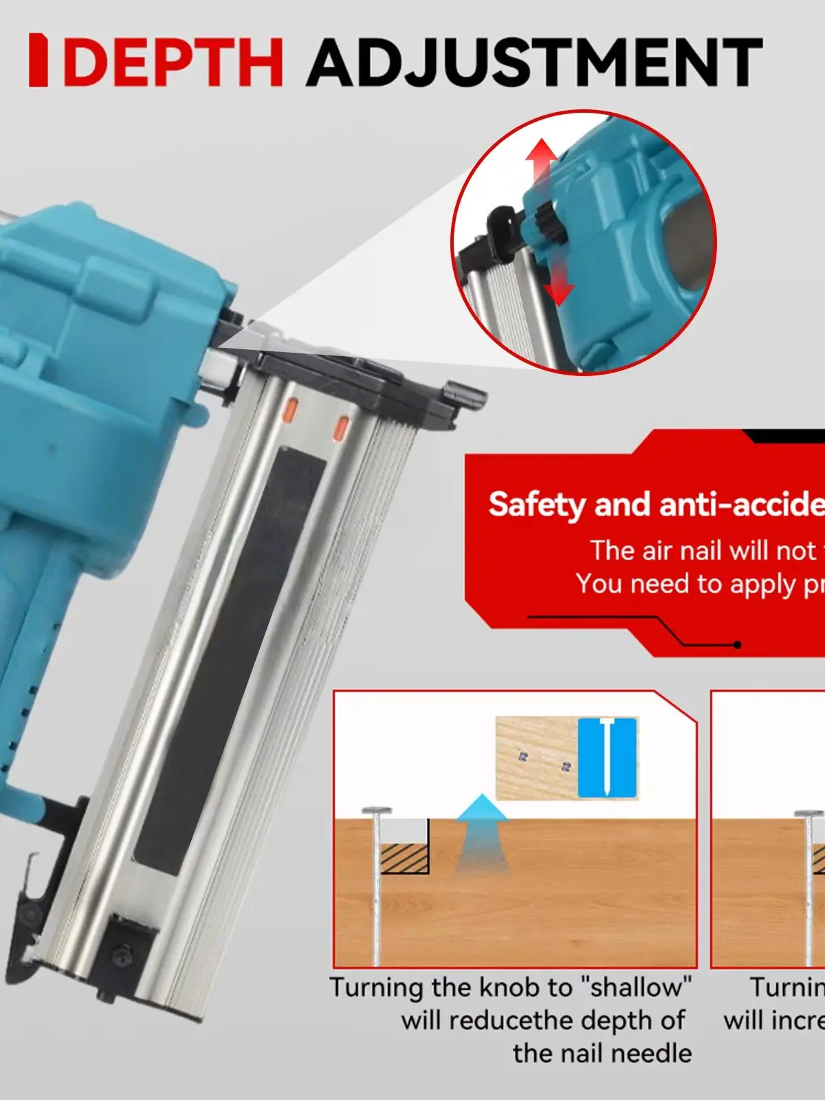 2-in-1 Bürstenloser Elektrischer Nagel- und Klammerautomat F15-50 / K410-438 mit 4 Betriebsmodi, Kompatibel mit Makita-Akkus, Set enthält 2 Akkus, 1 Ladegerät & Akkustandsanzeige