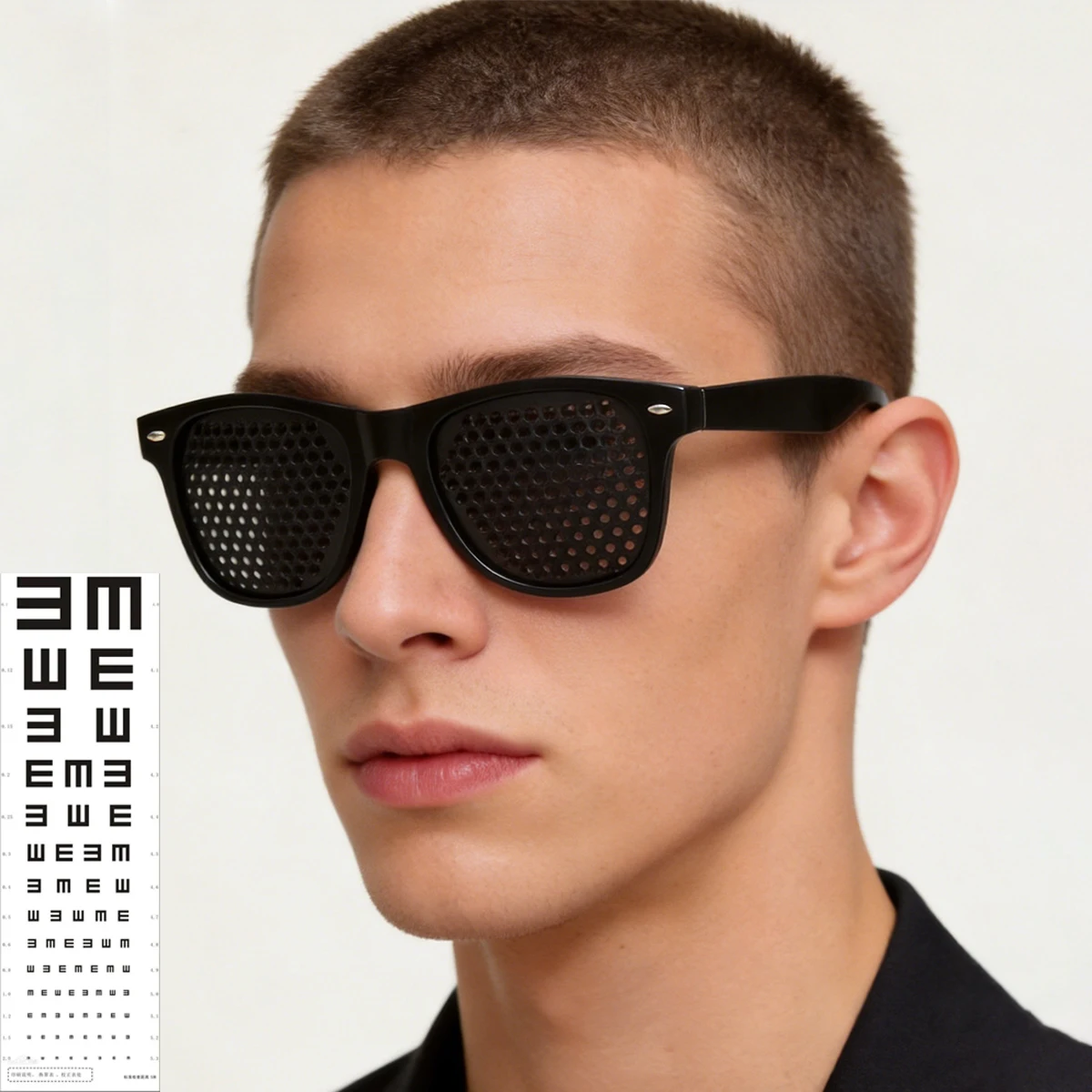 1/2/10 Pinhole Glasses Wayfarer Frame Vision Training Micro Hole Eyewear Eyesight Care Spectacles For Adult Daily Eyes Relax
