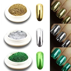 Gold Nail Mirror Glitter Powder (50 colors) Metallic Chrome Dust Nail Art Gel Polish Chrome Pigment Rub Mirror Effect Manicure