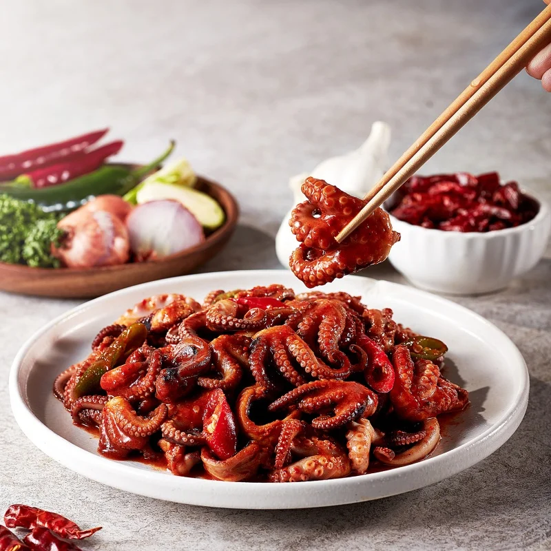 Spicy seasoned webfood octopus