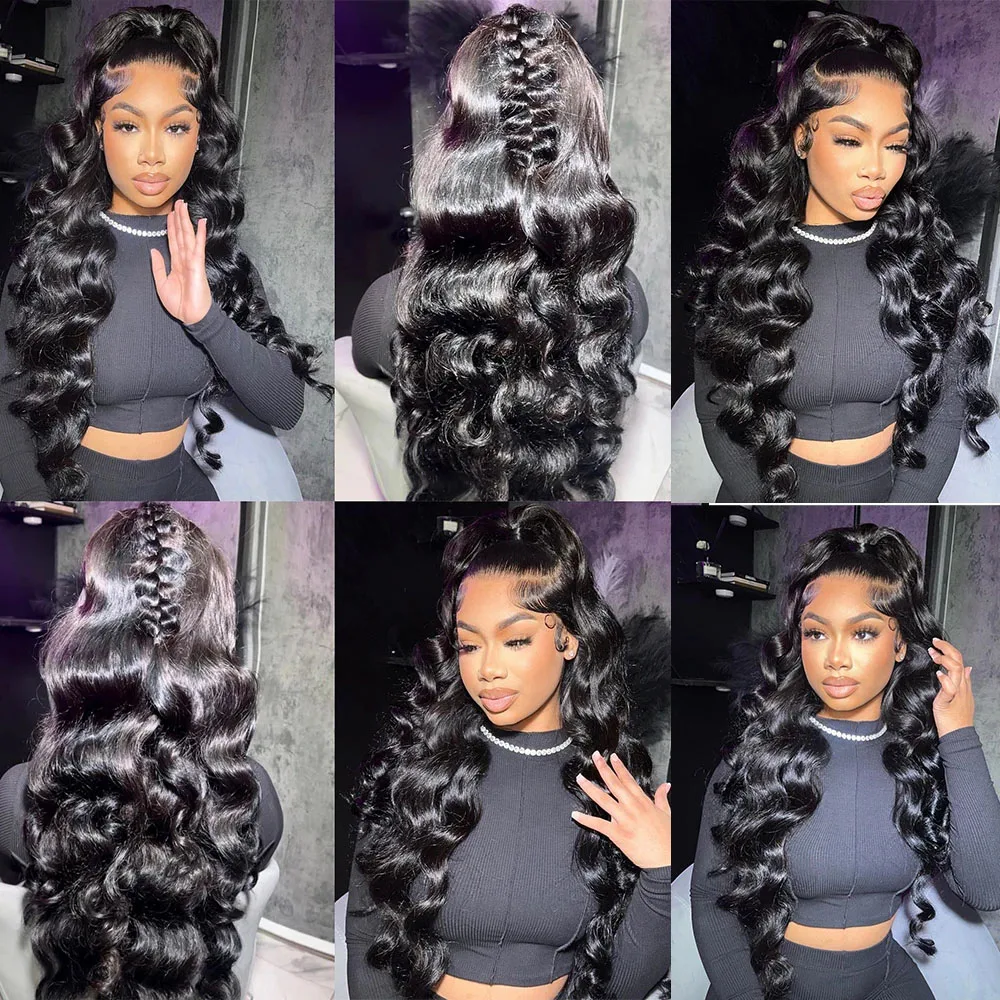 HD 13x6 Loose Nature Wave Lace Front Human Hair Wigs 250% Transparent 30 40 Inch 13x4 Full Deep Water Wave Lace Frontal Wigs - view 5
