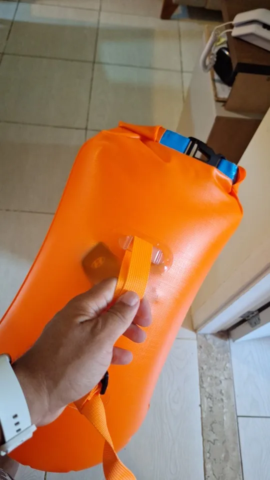 Inflatable Open Swimming Buoy Tow Float Dry Bag Double Air Bag with Waist Belt for Water Sport Swimming Storage Float Tools view 4