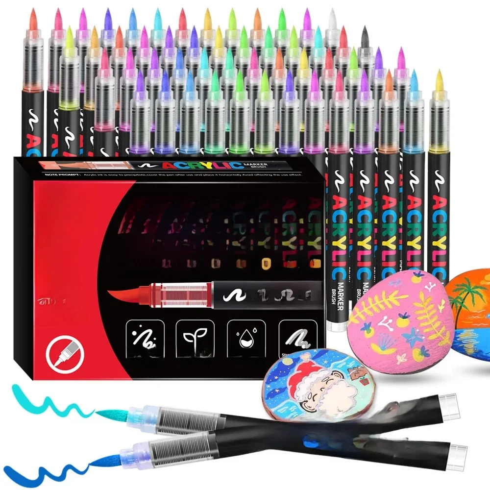 12/24/36/48Colors/set Acrylic Marker Pen Paint Brush Pen Painting Coloring Pen DIY Graffiti Art Making School and Office Supplie — zdjęcie produktu 7
