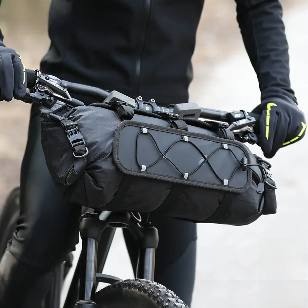 AliExpress Rhinowalk Bicycle Handlebar Bag 12L Waterproof Bike Mounts Set Bike Bag Base With Replaceable Inner Dry Bag Luggage Storage