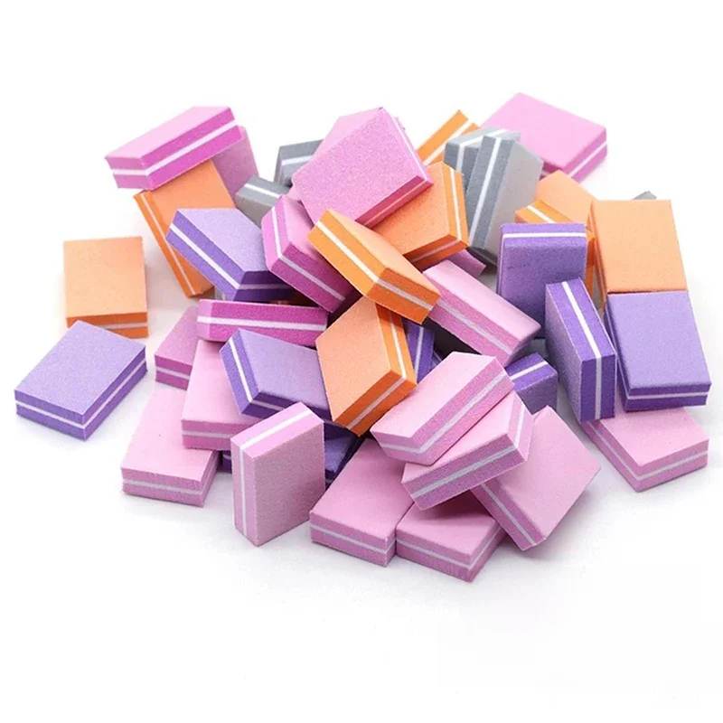 50 pièces professionnel Mini ongles Art tampon fichier 100/180 papier de verre manucure conseils soin fichier ponçage polissage accessoires outils