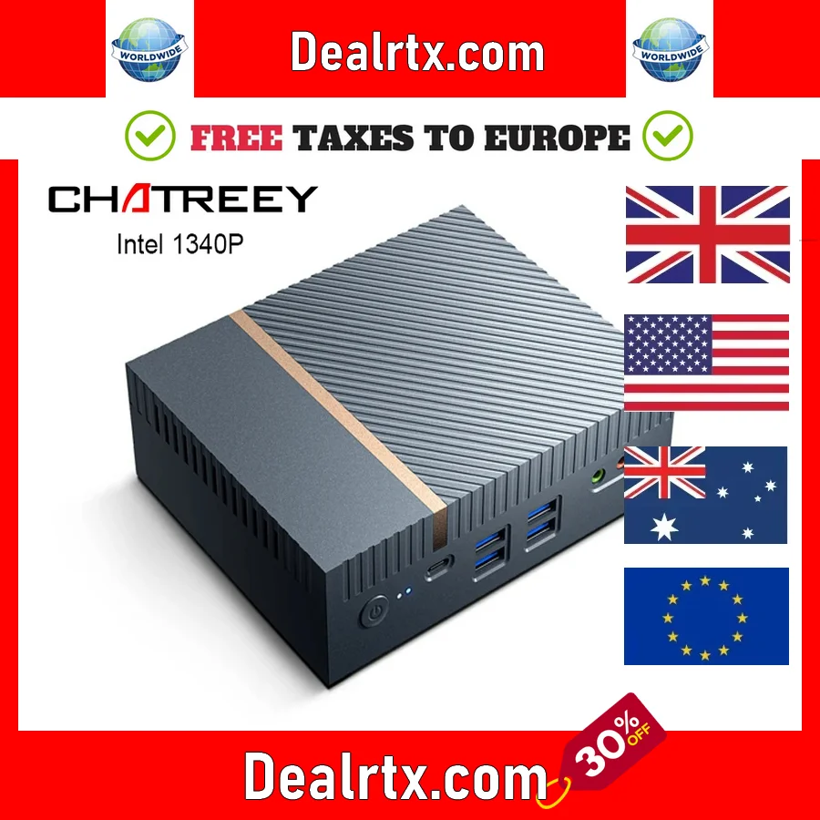 

Chatreey IT12 Mini PC Intel Core i7 1360P i9 13900H Gaming Desktop Computer 2x2.5G Ethernet PCIe 4.0 Wifi 6 Thunderbolt 4