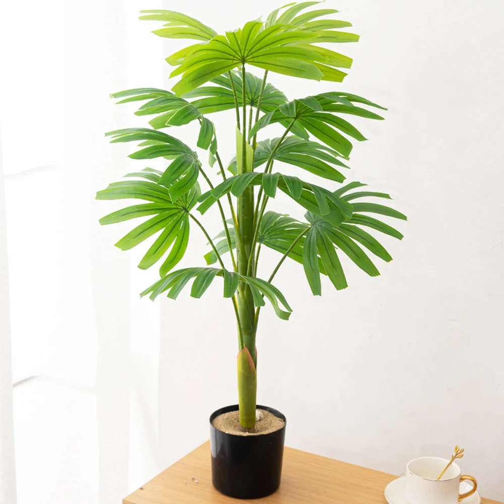 

80cm 13 Leaves Large Fake Plants Artificial Tree Palm Branch Plastic Monstera Leaves Tropical Green Plants for Home Garden Decor