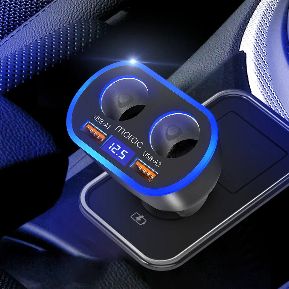 MORAC 모락 네다 D4 시거잭 2소켓 USB 2포트 차량용 고속 시거잭 시가잭 충전기