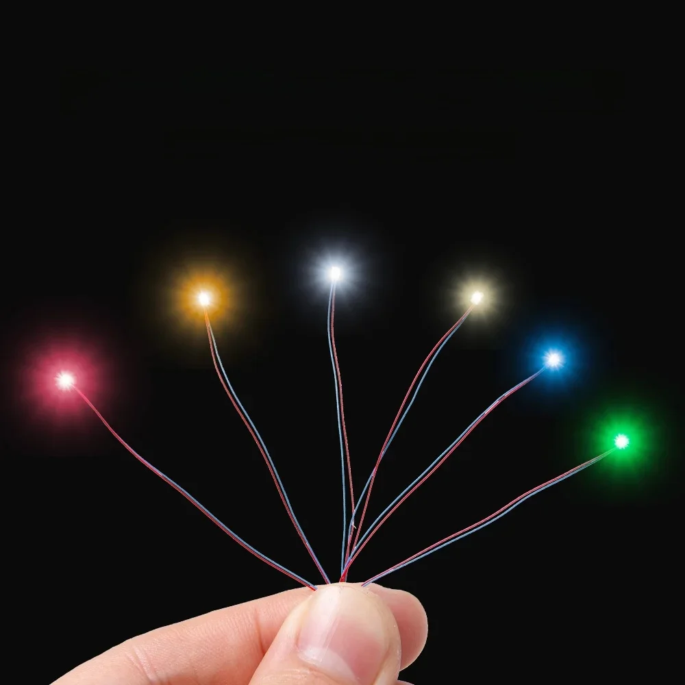 Lampe clignotante modèle SMD, lumière filaire multicolore 0805, fils Micro Litz pré-soudés 3V pour la fabrication de Kit de scène de paysage, 20 pièces