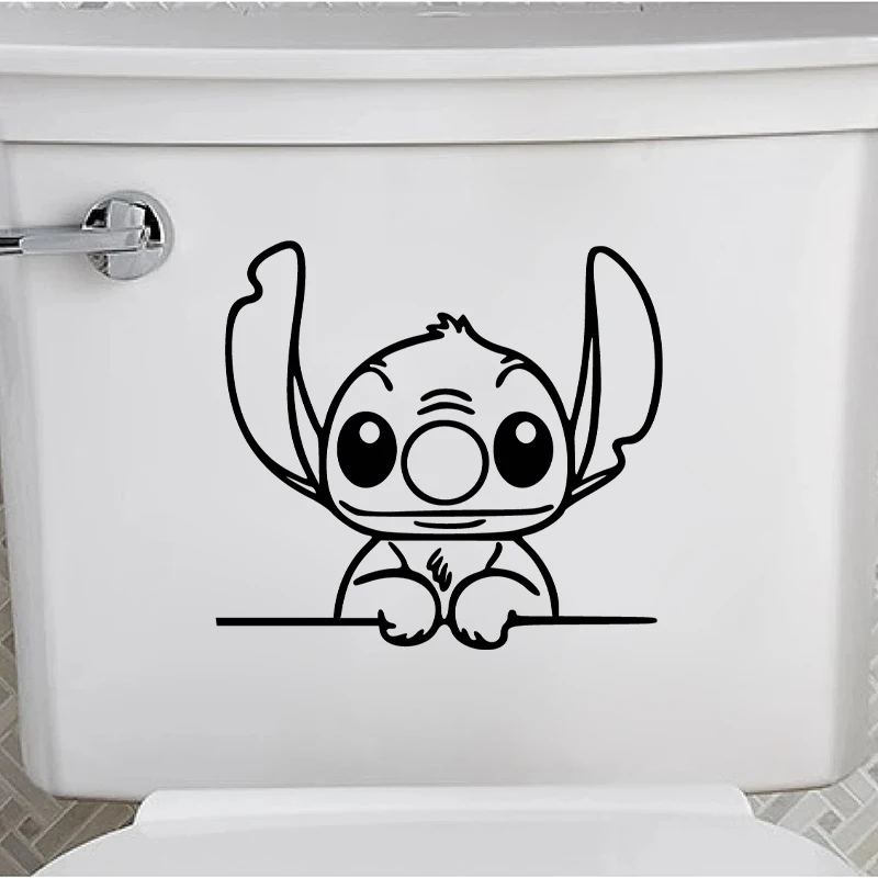 Car Styling Vinyl Sticker Stitch Is Peeping You Decals for Car Window Bumper Laptop Decoration, Bathroom Toilet Decal Decor