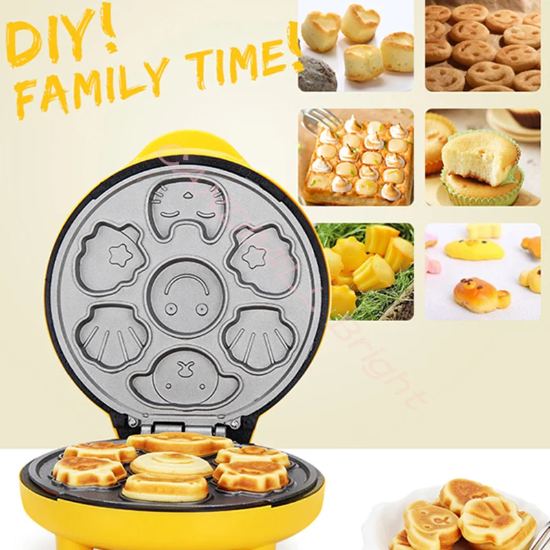 Household Automatic Cake Machine Portable breakfast Machine Bread Machine Double-sided Baking Cartoon Pictures