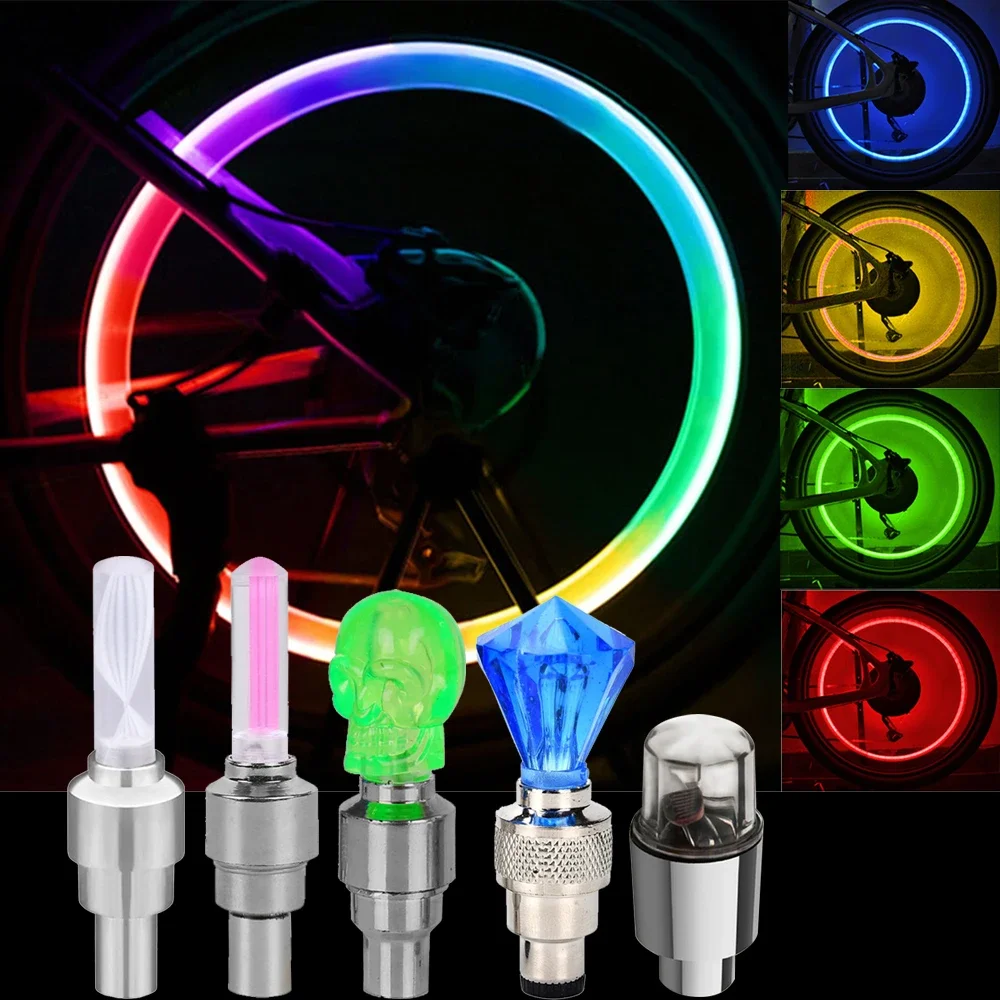 AliExpress Neon Bicycle Valve Lamp Car Motorcycle Color Cool LED Wheel Tire Light With Battery Bike Valve Caps