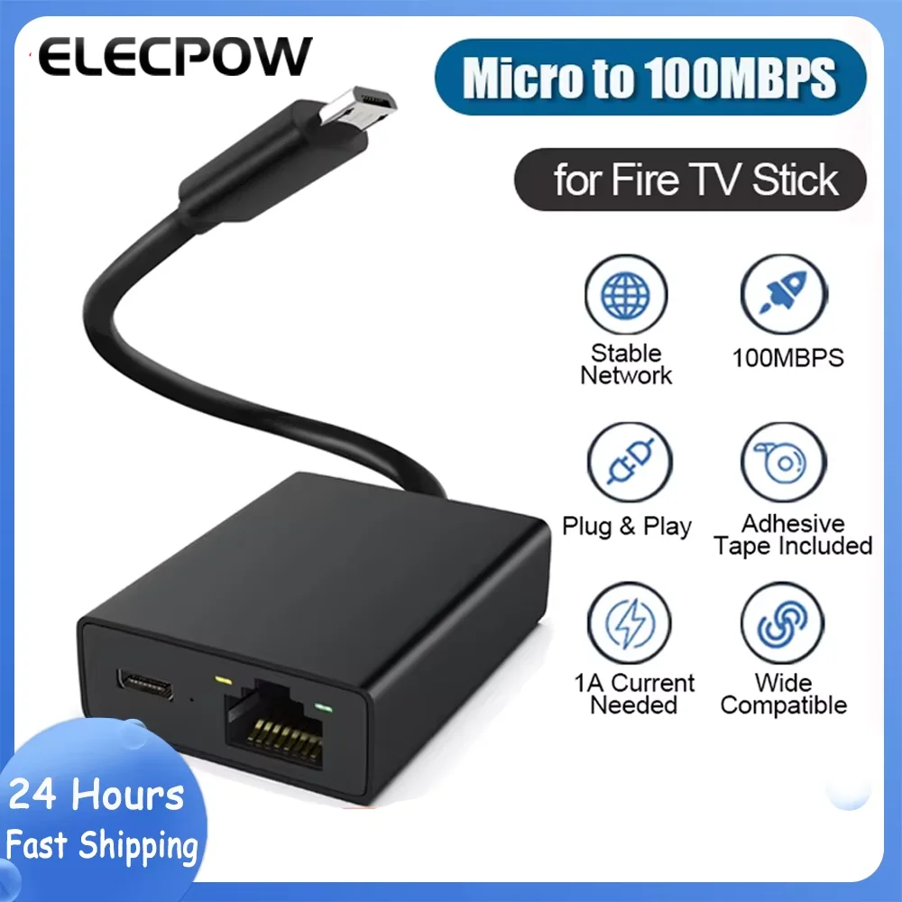 Ethernet Adapter for Fire TV Stick Chrome Cast Chromecast Audio Micro to 1000Mbps Network Card for Google Ethernet Switch