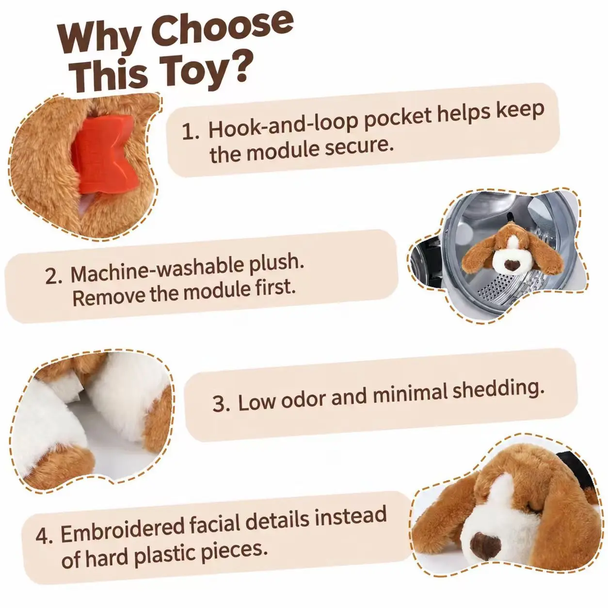 Heartbeat Plush Dog Toy for Dogs and Cats, Calming Comfort Toy and Cuddle Pillow for Sleep