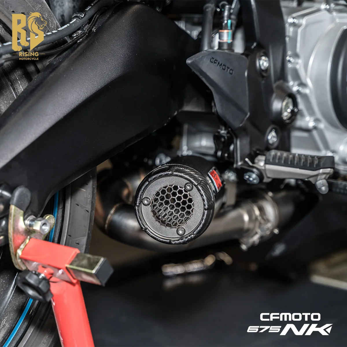 For CFMOTO 675NK 675SR-R Connection Mid-Pipe Swirl Exhaust 51MM Straight-Through Muffler Motorcycle Full Range Exhaust Pipe