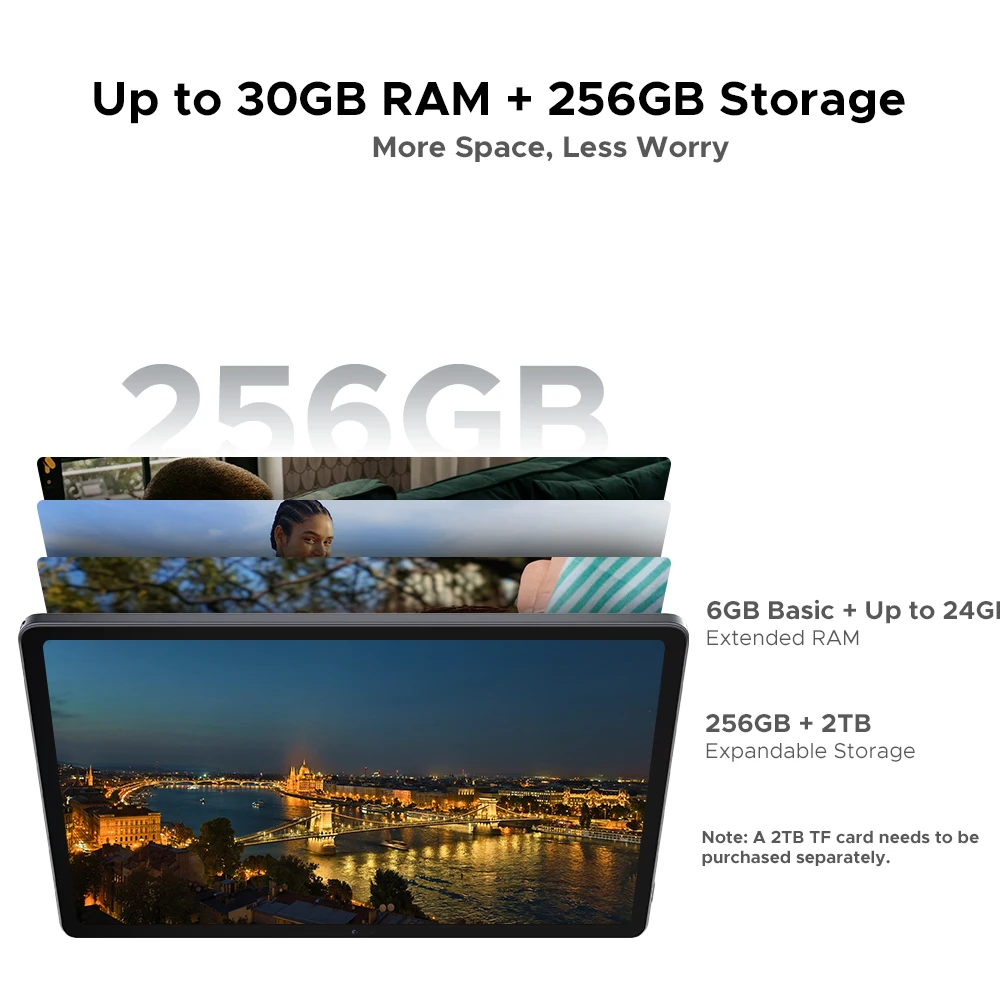 الإصدار العالمي DOOGEE U11 Pro Android 15 Tablet 30GB(6+24) 256GB 11 "HD 90 هرتز عرض بطارية 8580 مللي أمبير في الساعة Unisoc T7200 Widevine L1