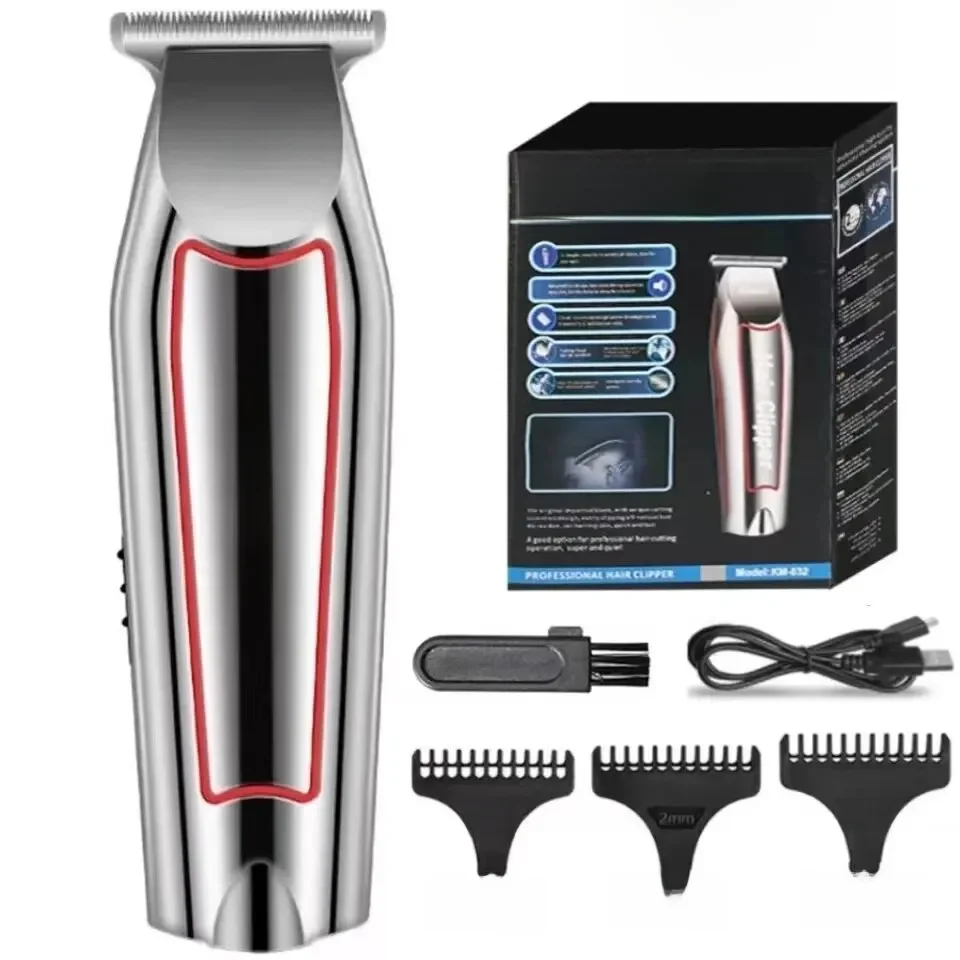 KEMEI-Profissão Aparador de pêlos elétrico para homens, Barba Clipper, Máquina cortador de cabelo,