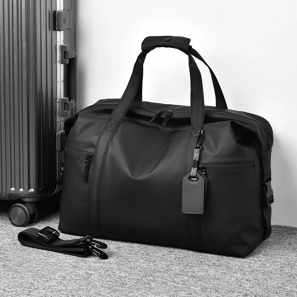 Men's Gym Bag - Black Adjustable Shoulder Strap Duffel Bag for Gym, Travel and Sports Lovers, Fitness Gear Bag 5