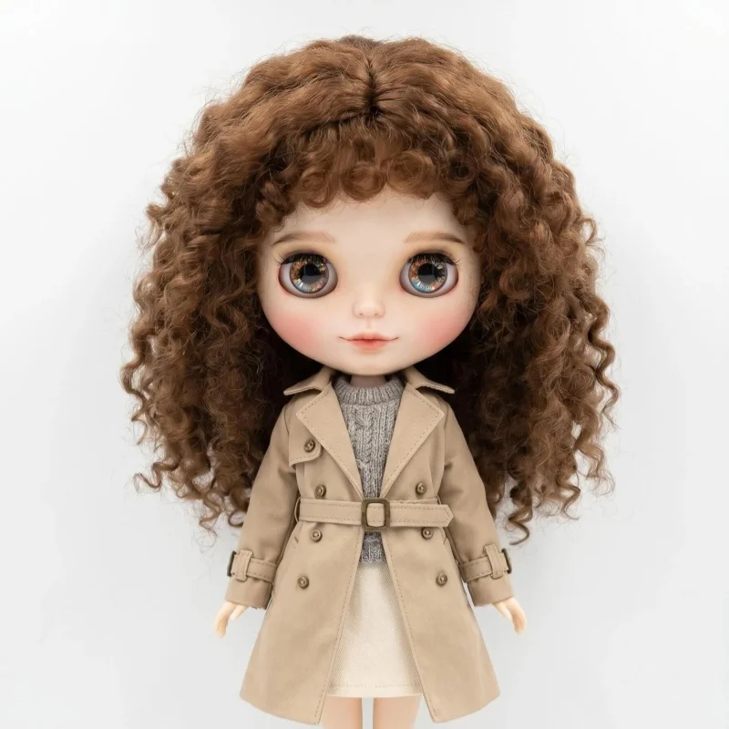 

D28002L New Material Combed Mohair BJD Wig For Size 8-9inch 10-11inch Blythe Popular Extremrly Long Curly Doll Hair Accessories