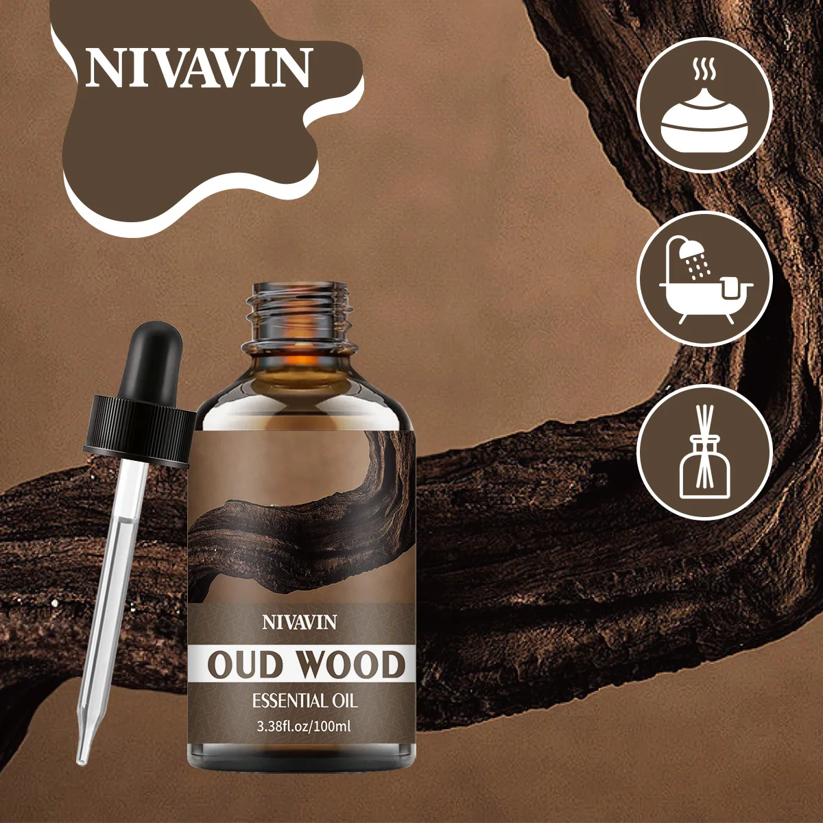 NIVAVIN30ml/60ml/100ml Blackwood Essential Oil, pure natural plant extracts, rich and long-lasting fragrance, suitable for home