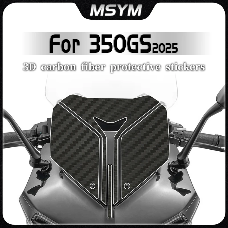 For QJMOTOR Hong 350GS 2025 3D Carbon Fiber Decorative Stickers Modified Fuel Tank Anti Scratch Protection Film Accessories