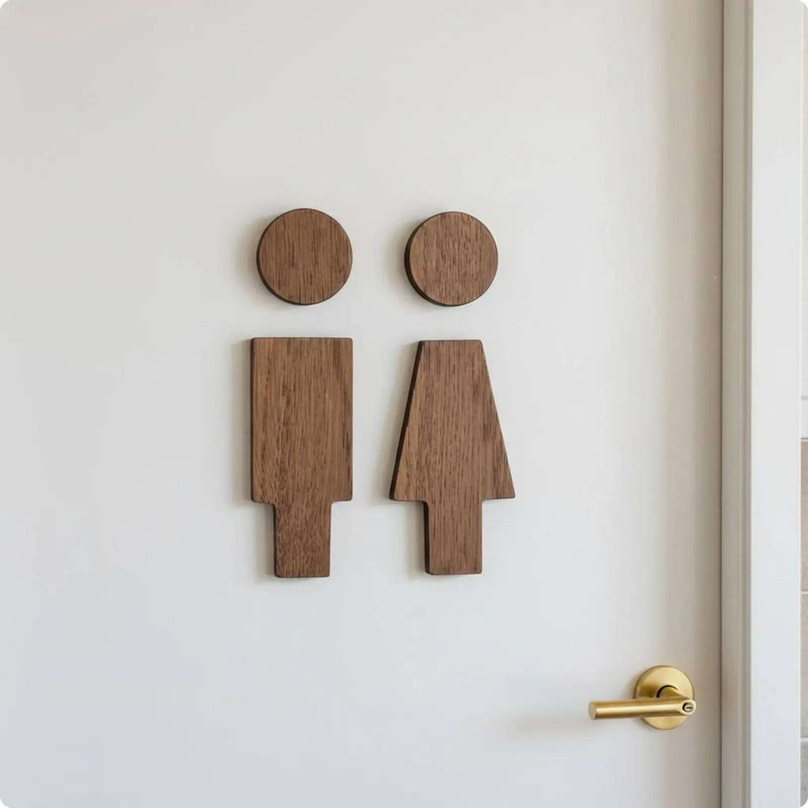 2 Pieces Wooden Toilet Sign Set Men Women Restroom Figures Easy to Install Male Female Restroom Figures for Restaurant, Hotel