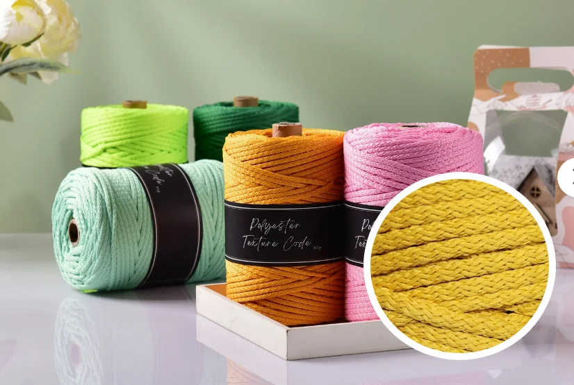 5MM Polyester Knitting cord Crochet rope 130yards a Roll Macrame cord. Polyester cord. Rug yarn Crochet Basket Yarn