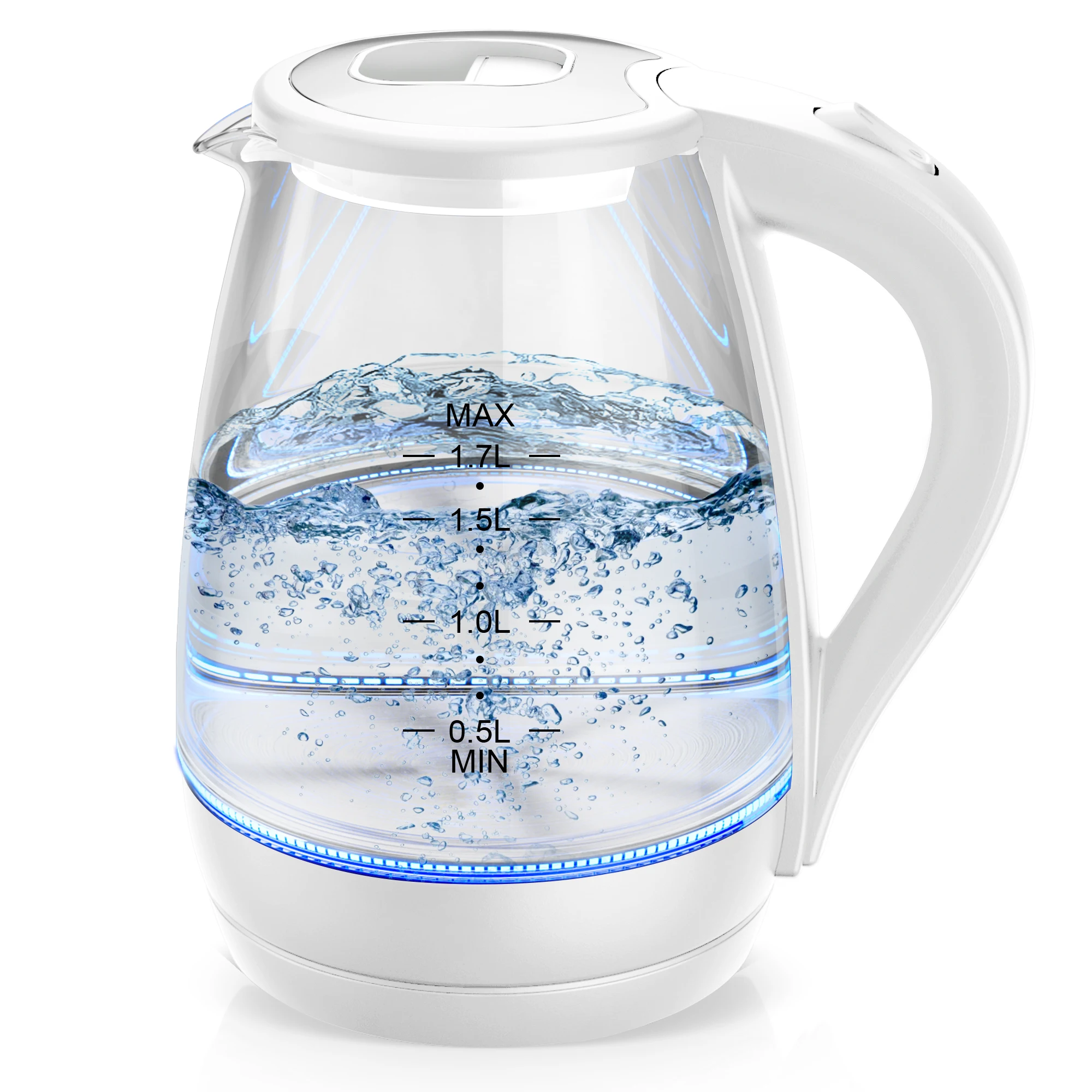 Electric Tea Kettle - CACHOO 1.7L Borosilicate Glass Electric Kettle with LED Indicator, Fast Boiling Hot Water Boiler