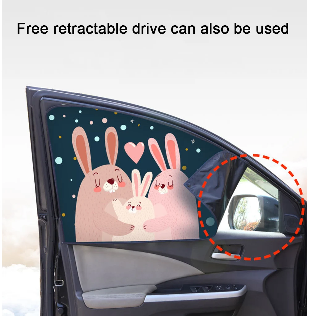 Magnetischer Vorhang im Auto Fenster Sonnenschutz Abdeckung Cartoon Universal Seitenfenster Sonnenschutz UV-Schutz für Kinder Baby Kinder – Detail 12