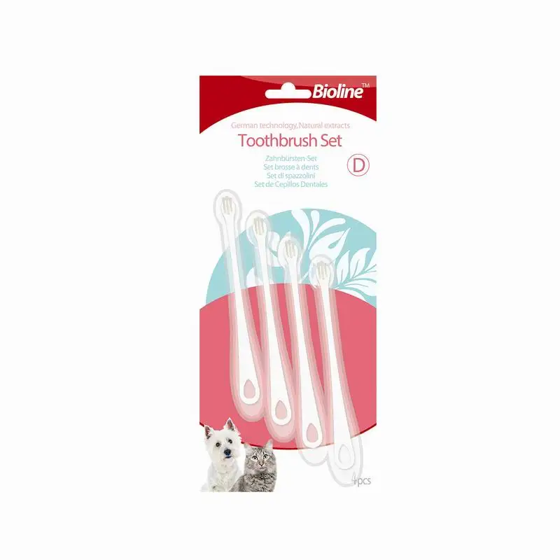 

Bioline 4pcs Pet toothbrush for Cat and Dog Teeth Mouth Cleaning Tools Pet Grooming Cat Toothbrush Pet Products