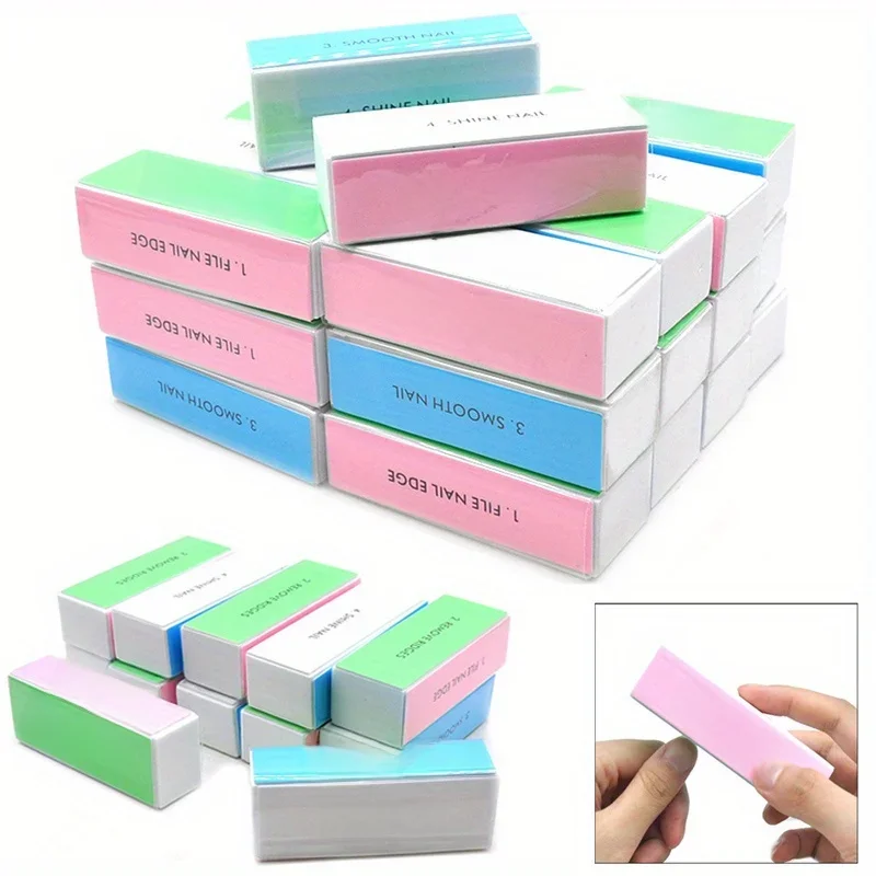 1/3/5 pièces/ensemble bloc tampon à ongles 4 voies bloc de polissage coloré brillant polisseuse lime de polissage des ongles manucure ponçage