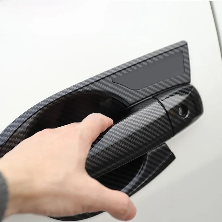 Carbon Fiber Exterior Door Handle Strip Cover & Surrounds Trims For Nissan Sentra 2020 2021 2022 2023 2024 2025