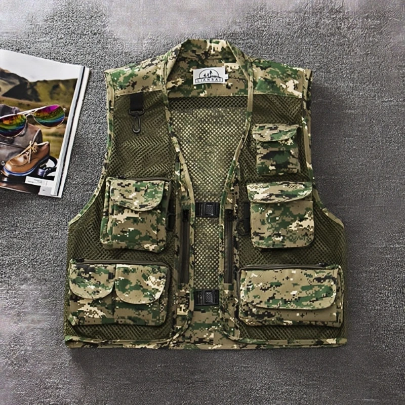 Fishing Photography Vest Summer Multi Pockets Mesh Jackets Waterproof Quick Dry Waistcoat Detachable Outdoor낚시조끼