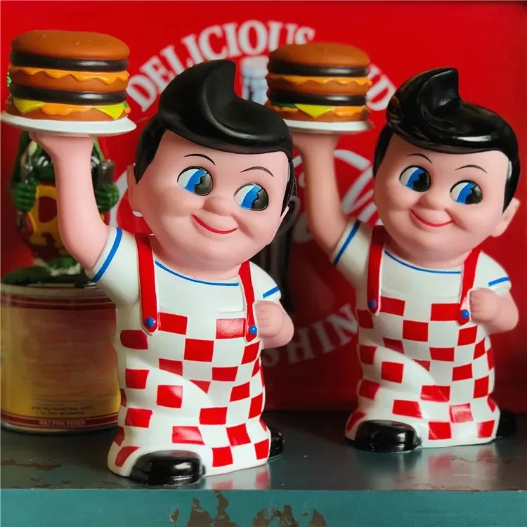 Bob's Big Boy Toys B-BOY Hamburger tirelire boîte à monnaie jouets Vogue America classique dessin animé résine figurine dans une nouvelle boîte cadeau