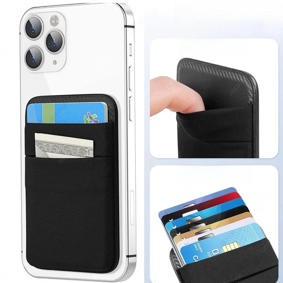 Handy-Magsafe-Geldbörse, Mag-Kartenhalter, elastischer, schlanker Kartenhalter, kompatible magnetische Geldbörsen für iPhone 16, 15, Samsung und Android