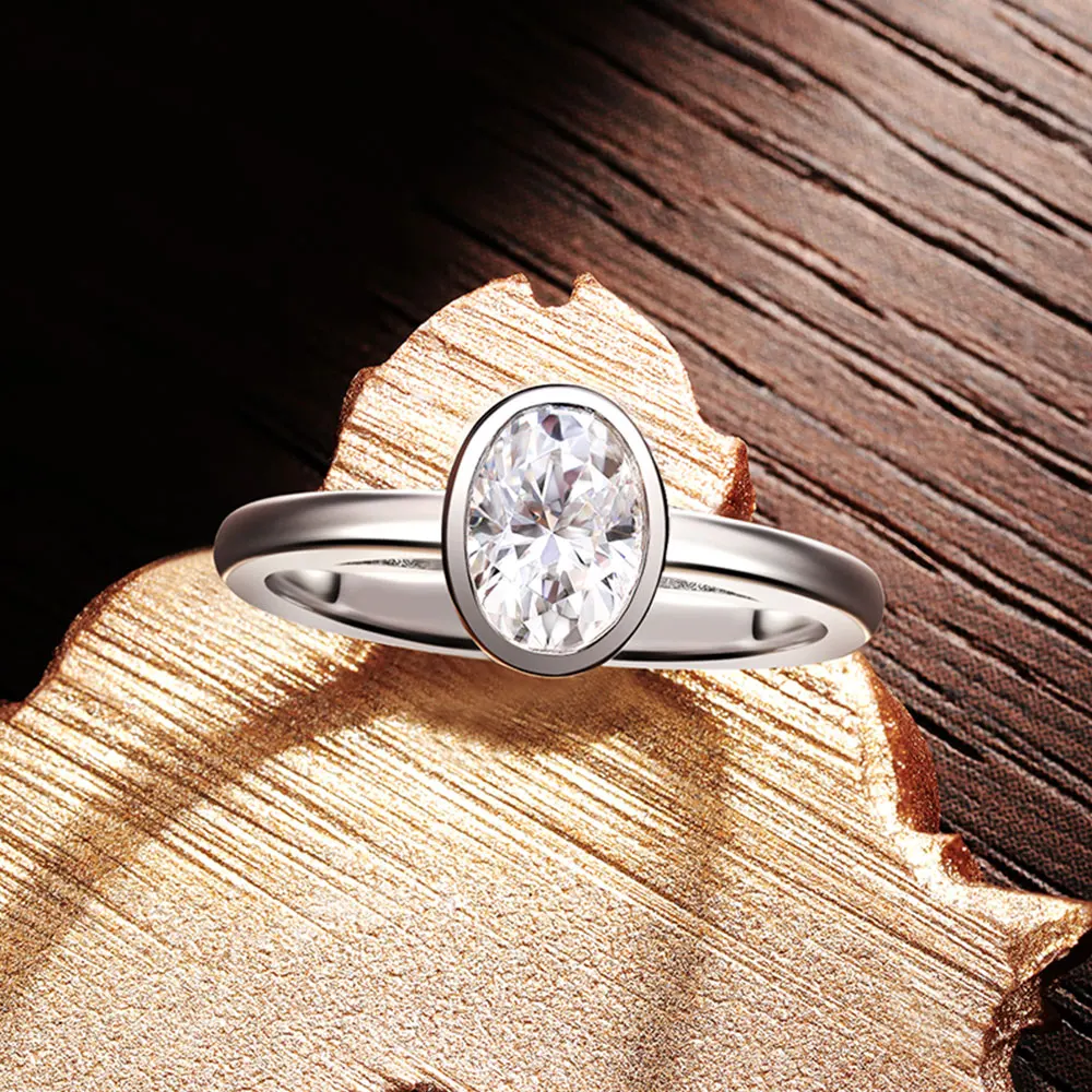 Imagem -04 - Knobspin-anel Moissanite Oval para Mulheres Anéis de Casamento com Certificados Gra 925 Prata Esterlina Ouro 18k Original d Vvs1