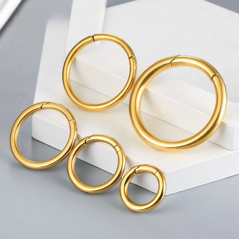 Twolobes 2 sztuk moda 316 pierścień ze stali nierdzewnej obciążniki do uszu zatyczki wieszaki na uszy tunele nosze kobiety Piercing biżuteria do ciała — zdjęcie 2