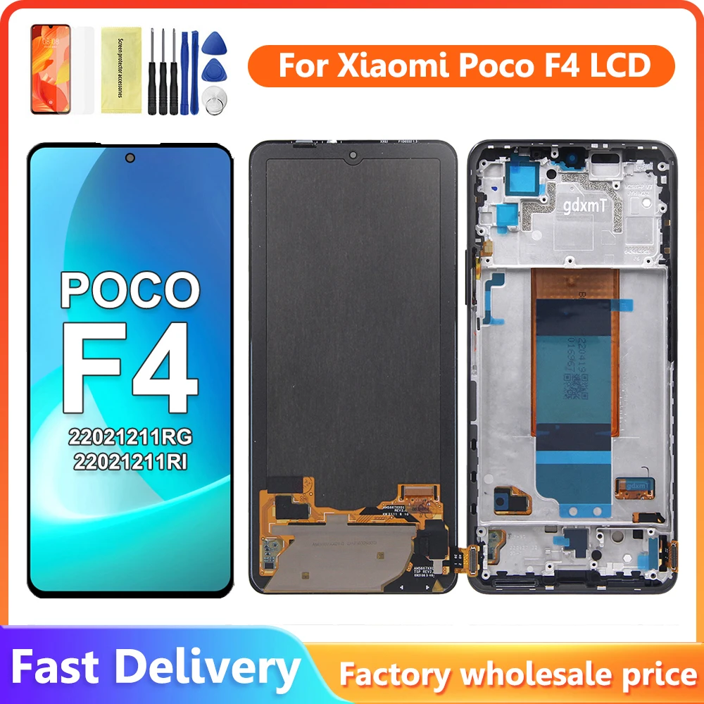 

Original 6.67'' For Xiaomi POCO F4 LCD Display Touch Screen Digitizer Replacement Parts For POCOF4 Screen 22021211RG 22021211RI