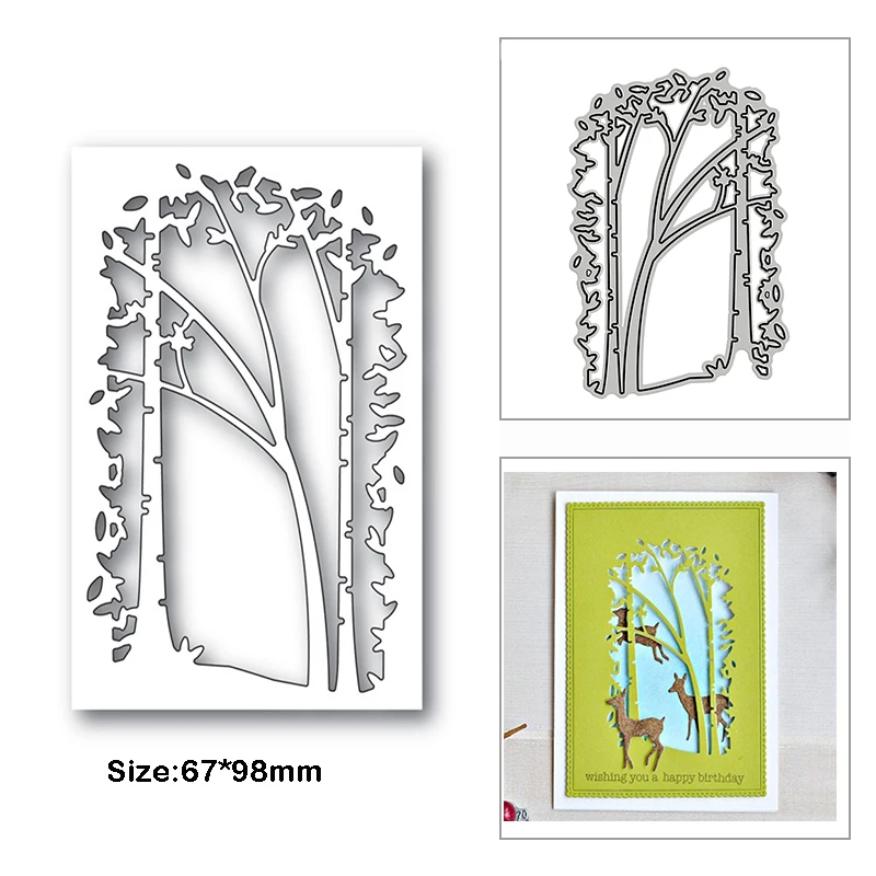 New Arrival Layered Frame Forest Tree Metal Cutting Dies for DIY 2022 Scrapbooking  Pattern Card Making Postcard Clipart Stencil