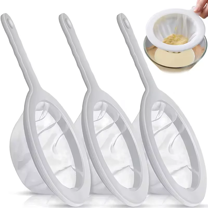 1PCS/200Mesh Hand-held High Density Mesh Soy Milk Wine Filter Bag Nut Bag Tea Coffee Oil Yogurt Reusable Filter Net
