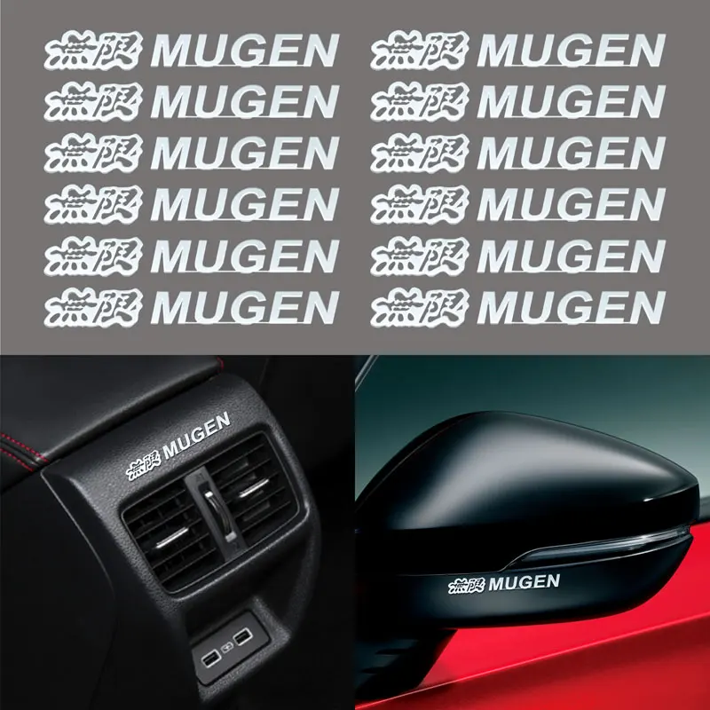 ملصقات معدنية لممسحات النوافذ لديكور السيارة ، ملصقات بتصميم السيارة لسيارة Honda Mugen Power Accord Odyssey JAZZ CRV Fit Accessories #1