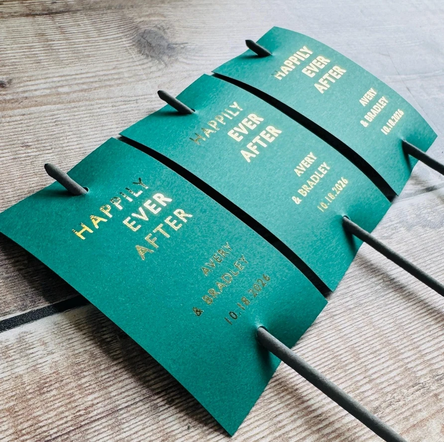 

50pcs Wedding Foiled Sparkler Tags Personalised