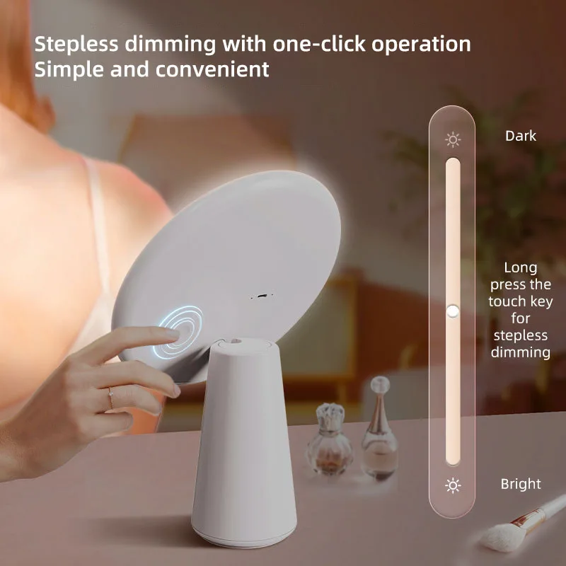 Espelho de maquiagem dobrável com detecção de protetor solar UV, luz LED, removedor de maquiagem, ferramenta mágica, carregamento de TYPE-C, espelho portátil, detecção UV